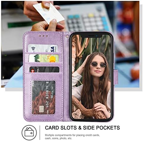 אייפון 11 ארנק מקרה, [סטנד תכונה] מגן עור מפוצל להעיף כיסוי עם כרטיס אשראי חריץ [צד מזומנים כיס][סגירה מגנטית]